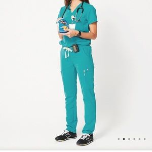 Figs scrub pants - yola, teal, medium tall